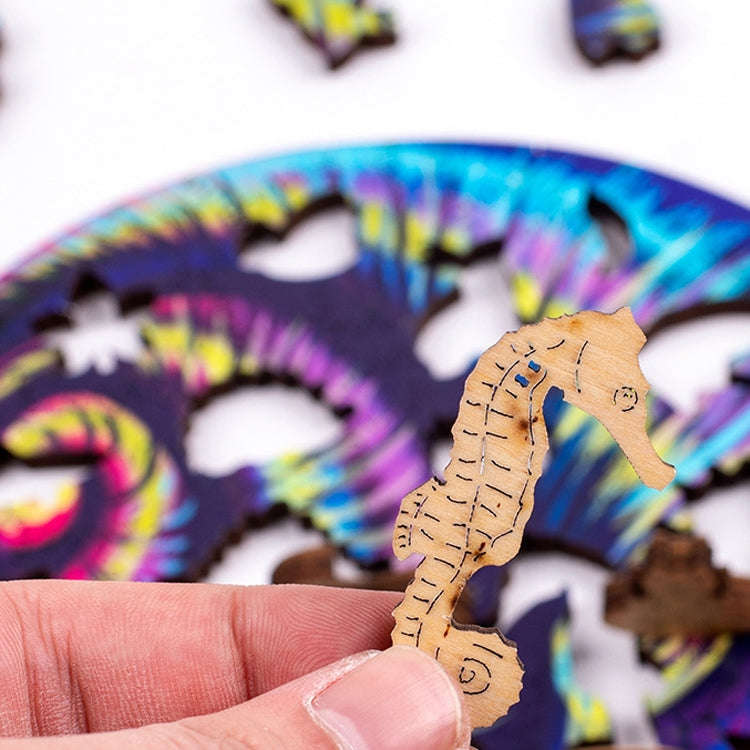 Irregular Wooden Animal Alien Puzzle High-Difficulty Three-Dimensional Puzzle Toy(Flamingo)