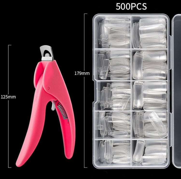 Manicure Tool  Set Fingernails Word Cut Set, Specification: Transparent Semi-post
