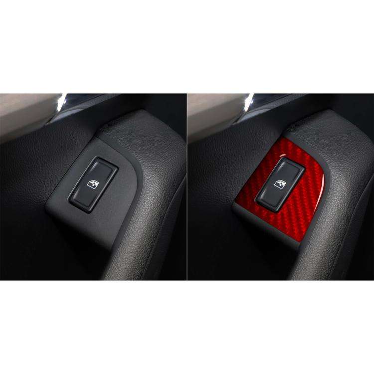 For 2017-2021 Skoda Octavia Left-Hand Drive 8pcs /Set Window Switch Panel Sticker(Red)