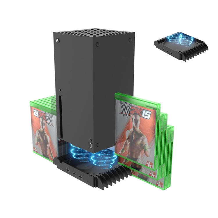 JYS X133 Multi-Function Cooling Base + Game Disc Storage For XBOX Series X Host(Black)