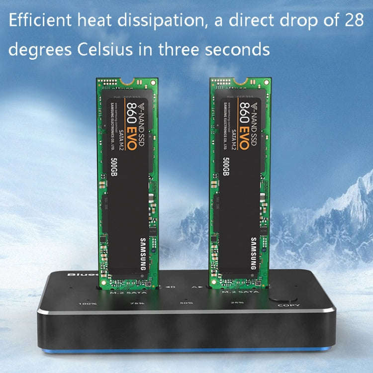 Blueendless M.2 Double Disk Mobile Hard Disk Base SATA / NVME Solid State Hard Disk Box, Colour: ...