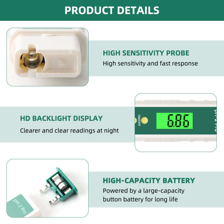 PH-2 Pro Litmus Tester Litmus Test Paper Color Change PH Meter Water Quality Meter