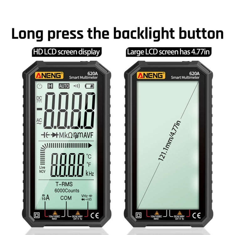 ANENG 620A Full Screen Smart Digital Multimeter(Black)