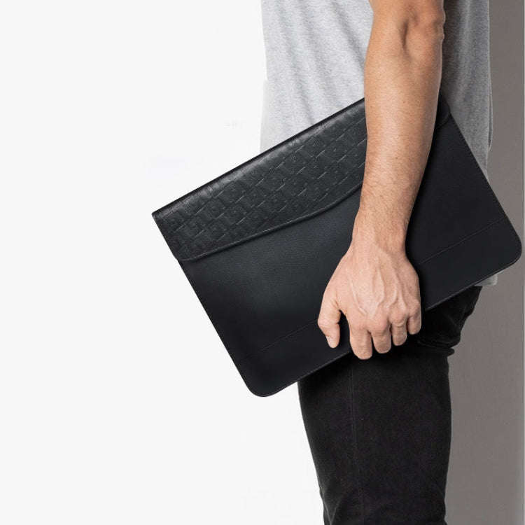 Horizontal  Embossed Notebook Liner Bag Ultra-Thin Magnetic Holster, Applicable Model: 13 inch(Gray)