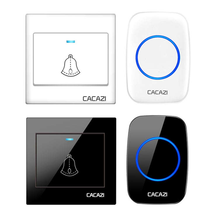 CACAZI H10 1 For 1 Wireless Smart Doorbell without Battery, Plug:US Plug(Black)