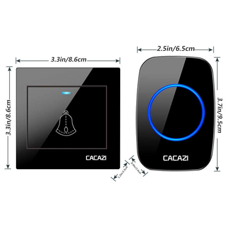 CACAZI H10 1 For 1 Wireless Smart Doorbell without Battery, Plug:US Plug(White)
