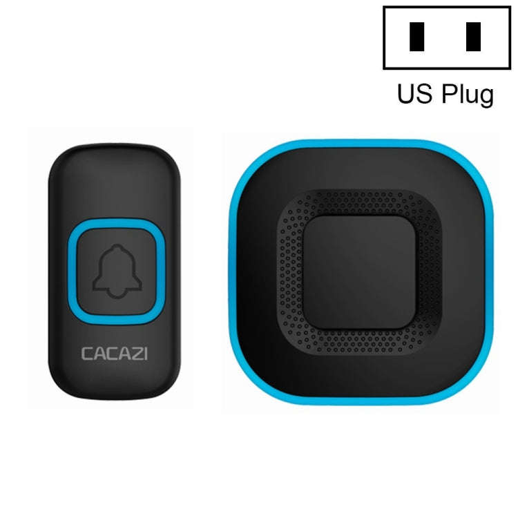 CACAZI V028F Wireless Music Doorbell without Battery, Plug:US Plug(Black)