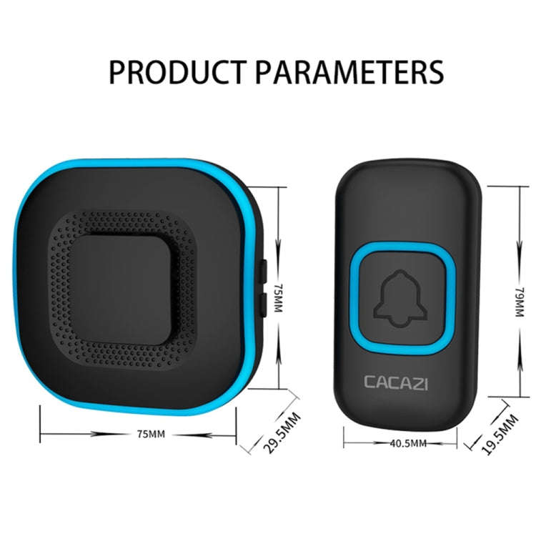 CACAZI V028F Wireless Music Doorbell without Battery, Plug:US Plug(Black)
