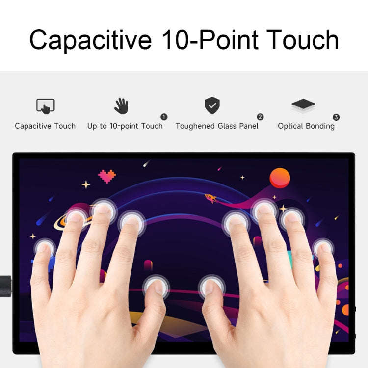 Waveshare 13.3 Inch 2K 2560×1440 HDMI/Type-C Display Interface AMOLED Touch Display(US Plug)