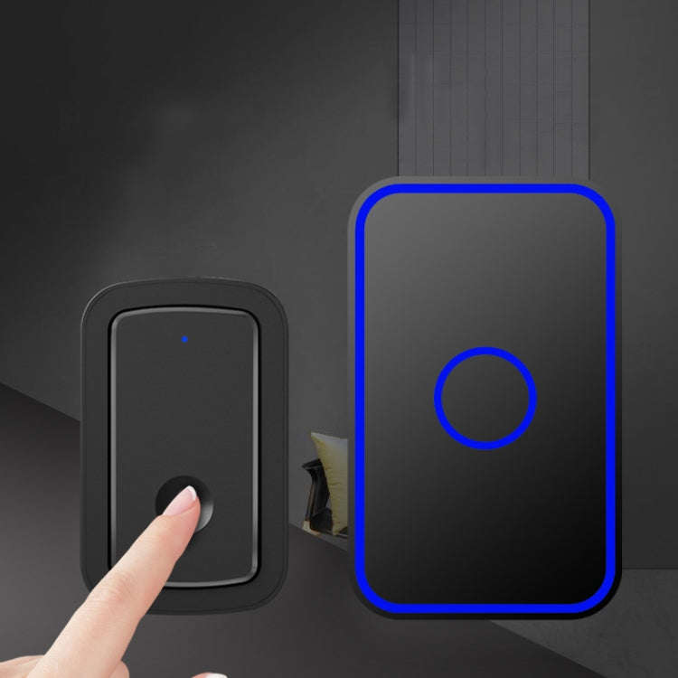 CACAZI  A19 1 For 3  Wireless Music Doorbell without Battery, US Plug(Black)