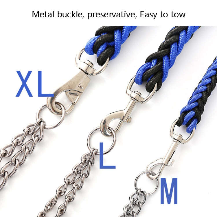 Dog Leash Braided Belt Pet Explosion-Proof Leash, Size: L(Collar Blue+Black)
