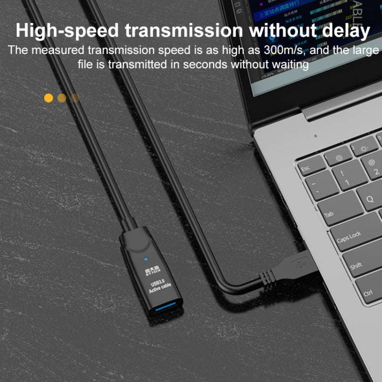 D.Y.TECH USB 3.0 Male To Female Extension Cable Double Shielded Chip Data Cable, Length: 15m