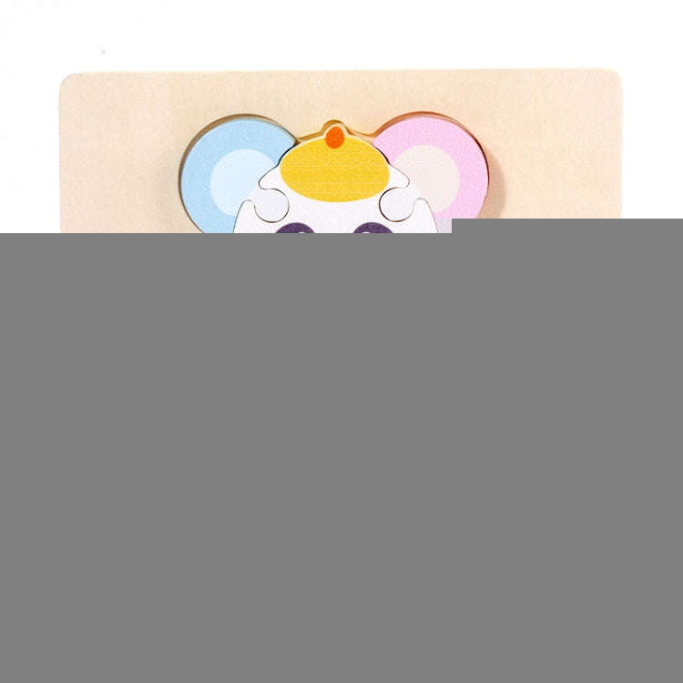 3 PCS Early Childhood Education Wooden Three-Dimensional Jigsaw Puzzle Toy(S-Rabbit)