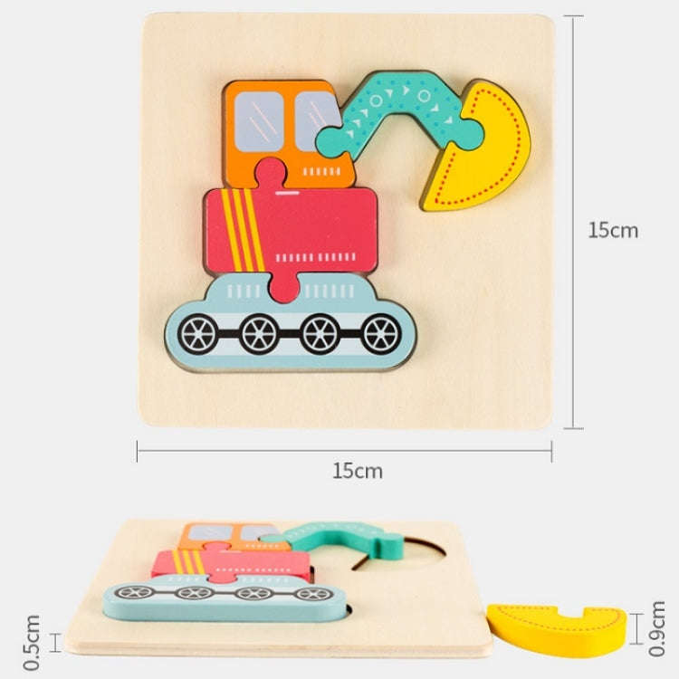 3 PCS Early Childhood Education Wooden Three-Dimensional Jigsaw Puzzle Toy(Elephant)