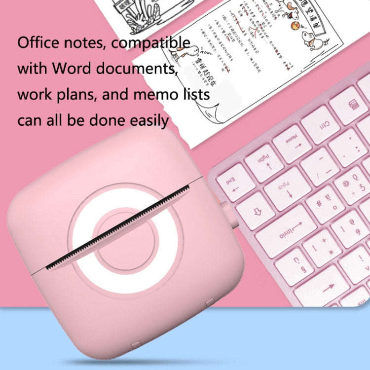 Portable Mini Wrong Question Printer Student Photo Text Memo Printer(Pink)