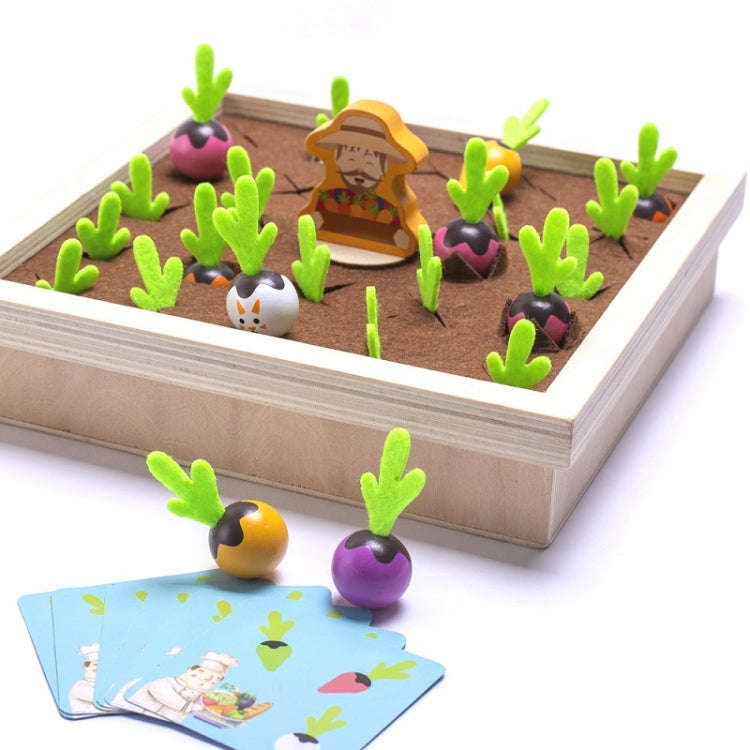 Farm Pulling Carrot Memory Chess Board Game Children Wooden Enlightenment Early Educational Toys(...