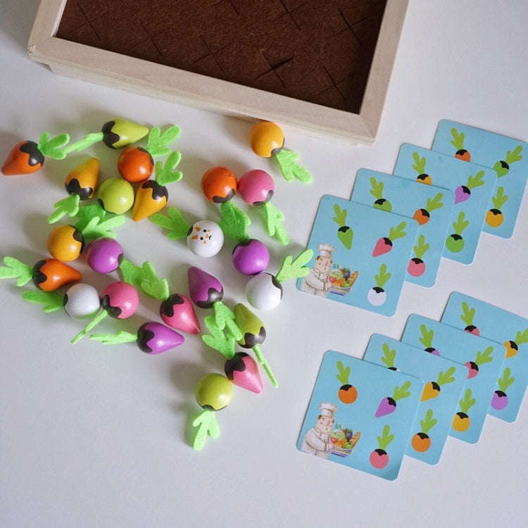 Farm Pulling Carrot Memory Chess Board Game Children Wooden Enlightenment Early Educational Toys(...