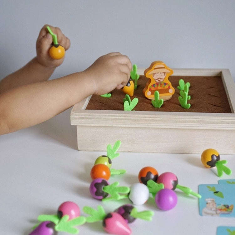 Farm Pulling Carrot Memory Chess Board Game Children Wooden Enlightenment Early Educational Toys(...