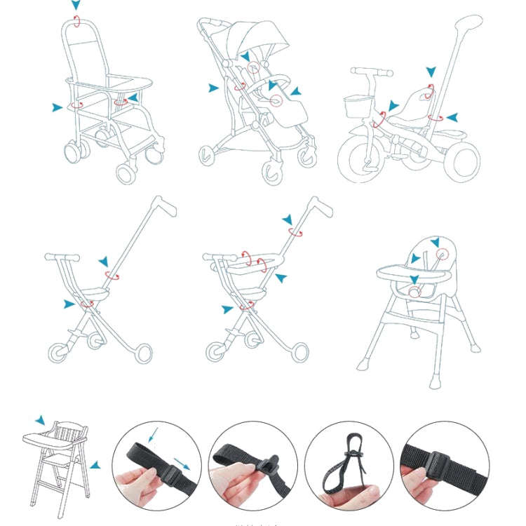 Baby Dining Chair Stroller Safety Strap Five-Point  Type A Version + Fixed Strap + Thick Shoulder...