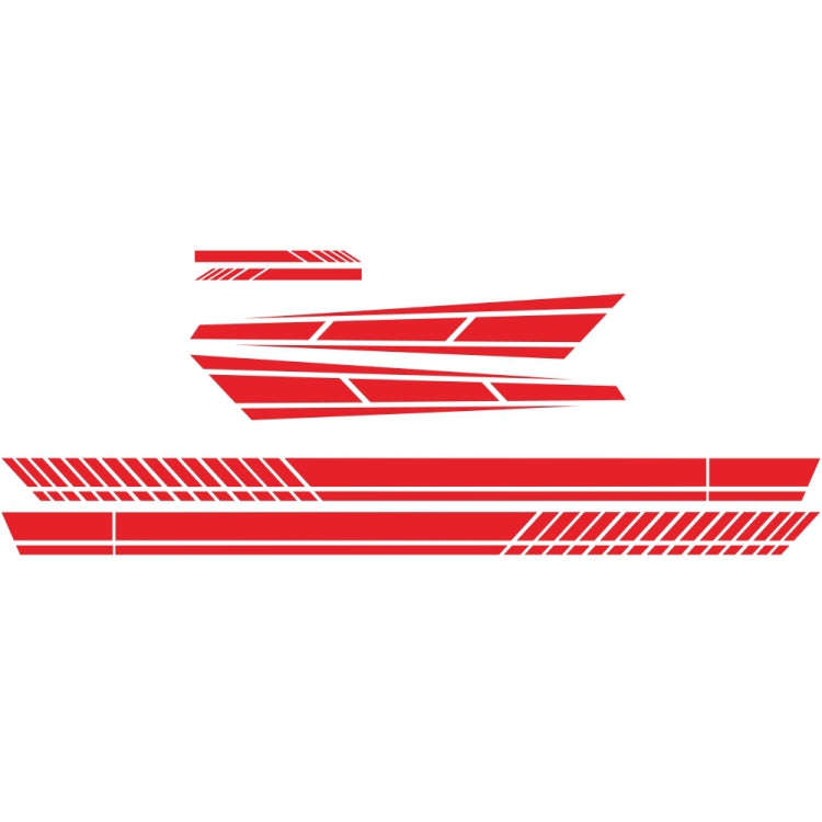 D-1037 Striped Car Sticker Car Side Door Cover Rearview Mirror Combination Sticker(Red)