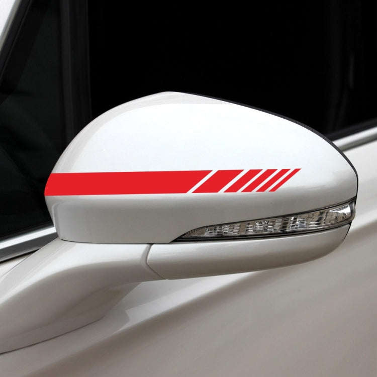 D-1037 Striped Car Sticker Car Side Door Cover Rearview Mirror Combination Sticker(Red)