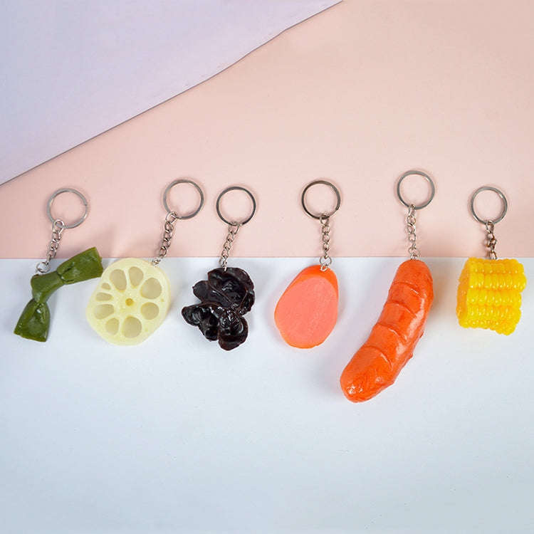 3 PCS Keychain Corn PVC Simulation Vegetable Model Pendant Creative Play House Small Toys