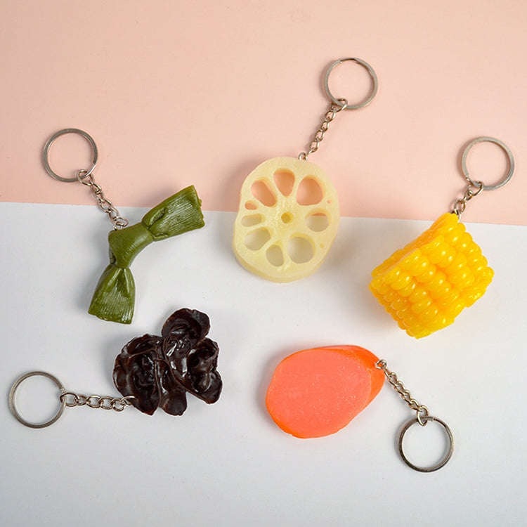 3 PCS Keychain Corn PVC Simulation Vegetable Model Pendant Creative Play House Small Toys