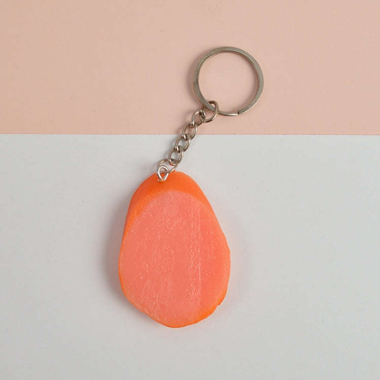 5 PCS Keychain Ham Sausage PVC Simulation Vegetable Model Pendant Creative Play House Small Toys