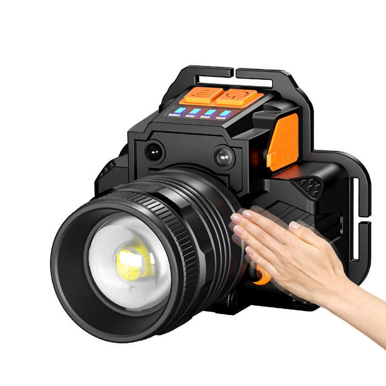 SASQUATCH T50 USB Charging Smart Sensor Head-Mounted Fishing Light Zoom Headlight Outdoor Miners ...