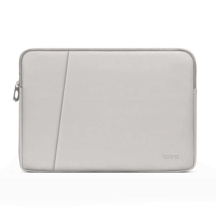 Baona BN-Q004 PU Leather Laptop Bag, Colour: Double-layer Gray, Size: 16/17 inch