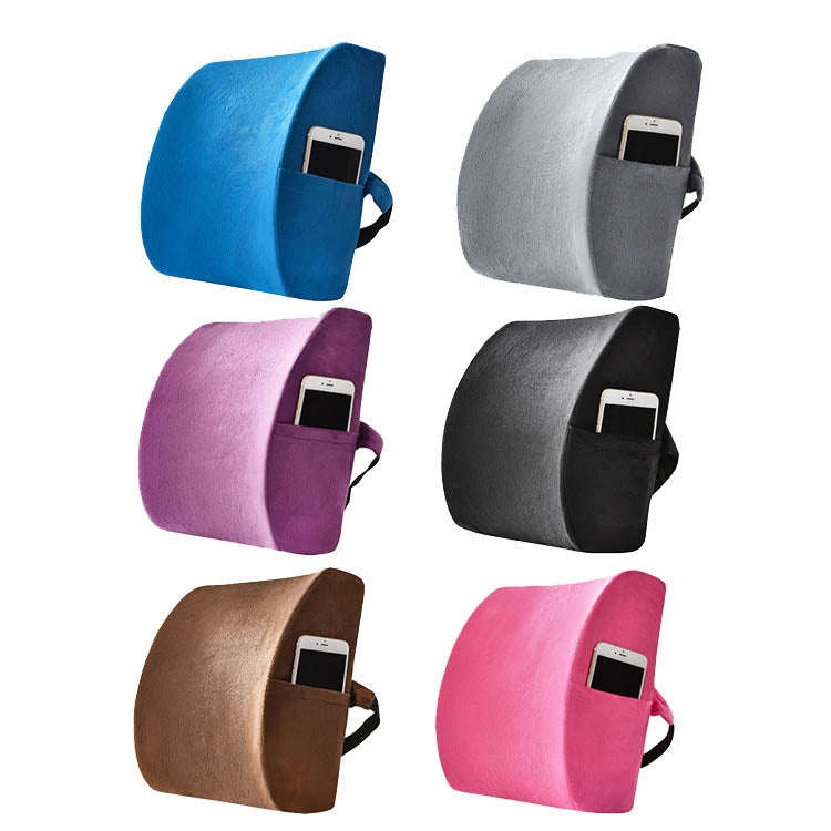 Office Waist Cushion Car Pillow With Pillow Core, Style: Gel Type(Suede Purple)