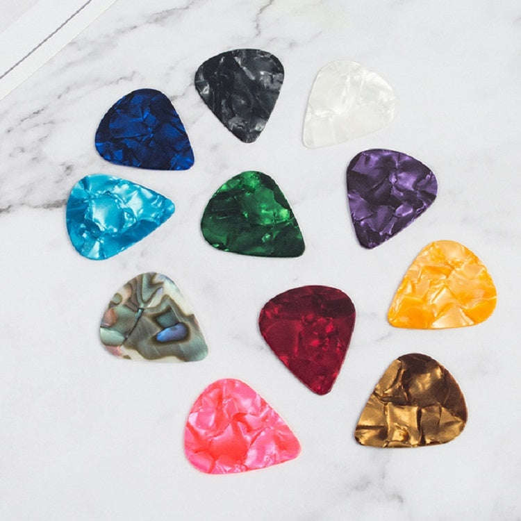 100 PCS Guitar Universal ABS Celluloid Pick Shrapnel Color Random Delivery(Celluloid 0.96mm)