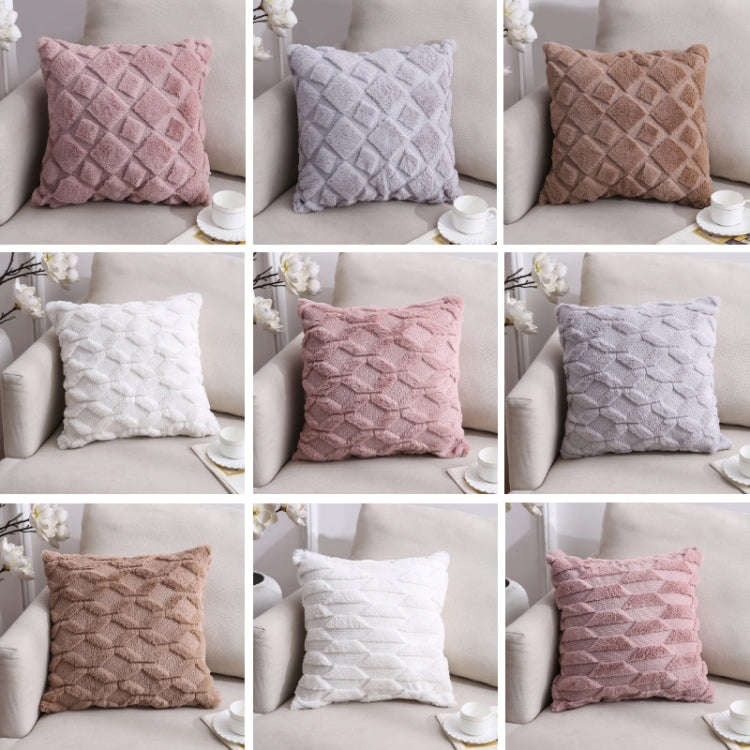 Double-Sided Plush Pillow Home Sofa Cushion Pillowcase, Size: 45x45cm Without Core(Gray Square)