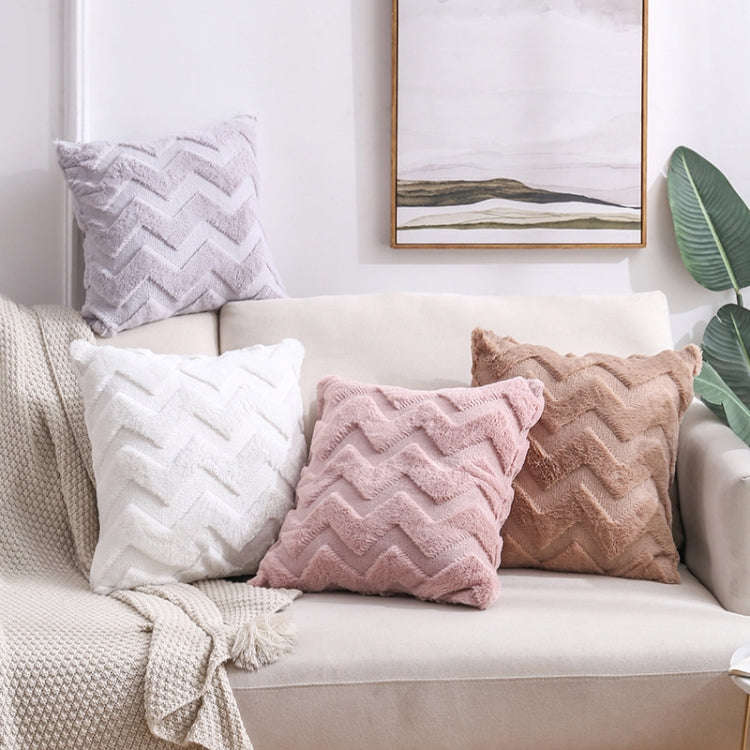 Double-Sided Plush Pillow Home Sofa Cushion Pillowcase, Size: 45x45cm Without Core(Gray Square)