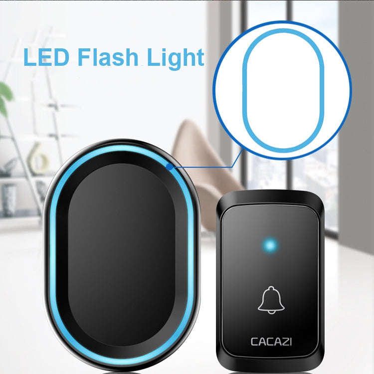 CACAZI A80 1 For 1 Wireless Music Doorbell without Battery, Plug:EU Plug(White)