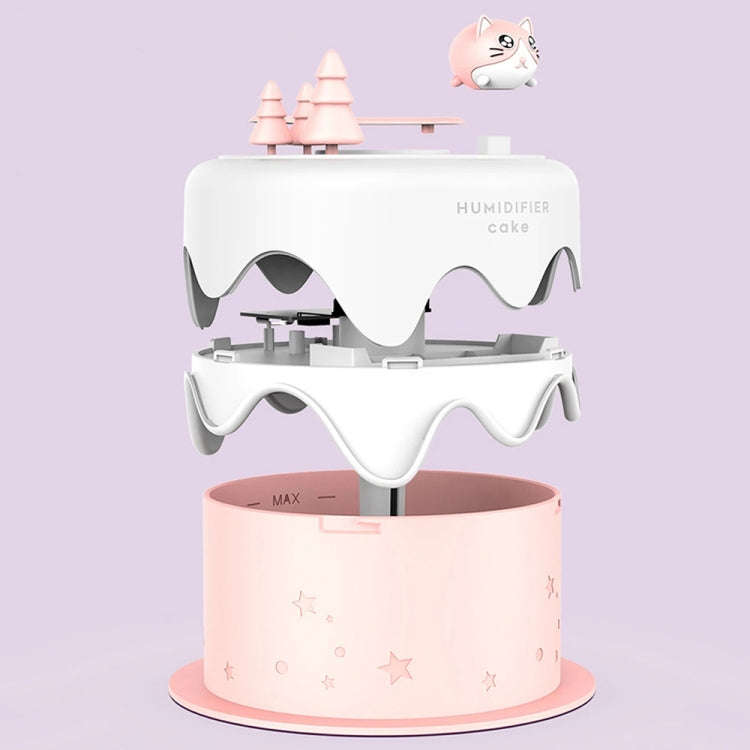 M328 Battery Type Mini Desktop Night Light Cartoon Cake Silent Spray Humidifier(Green)