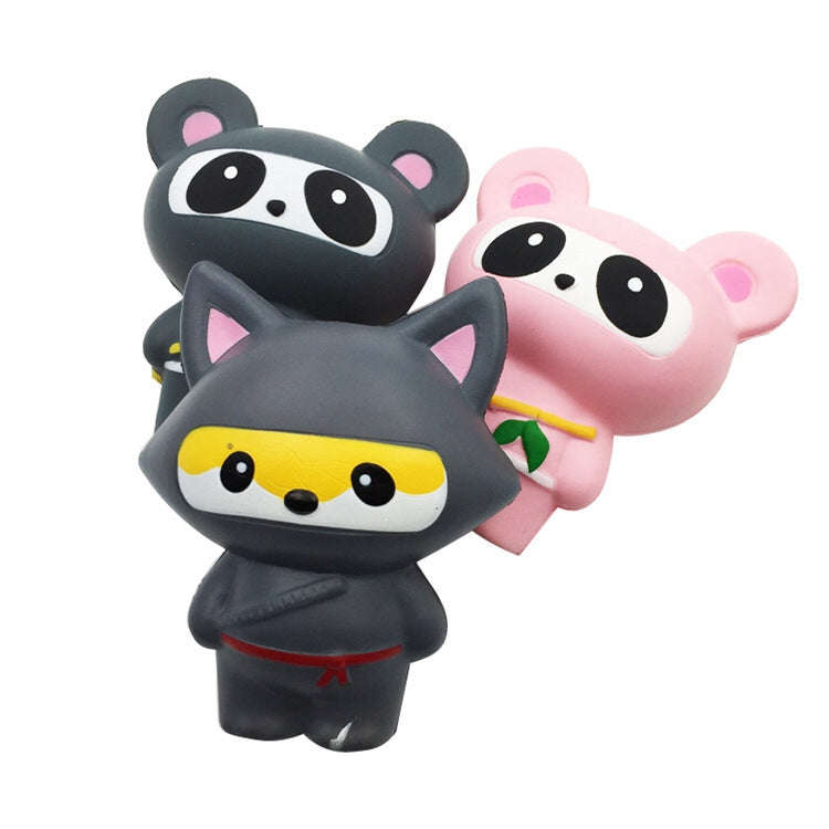 2 PCS TTPU1054 Cute Cartoon Animal Slow Rebound Decompression Toy(Fox Gray)