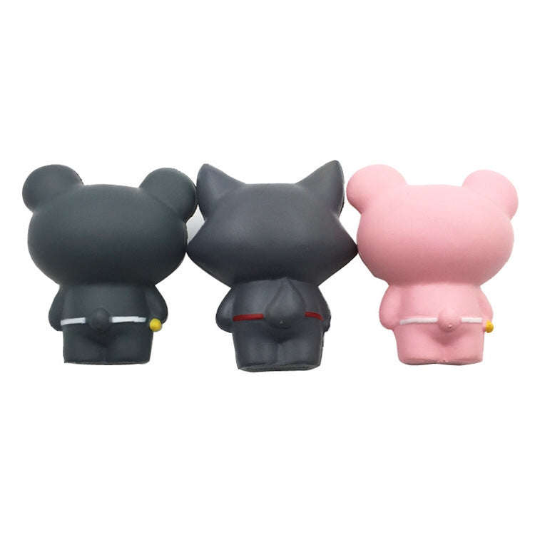 2 PCS TTPU1054 Cute Cartoon Animal Slow Rebound Decompression Toy(Fox Gray)