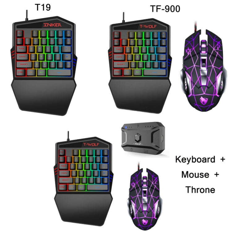 T-WOLF Mobile Gaming One-Handed KeyboardSpecification Keyboard + Mouse + Throne