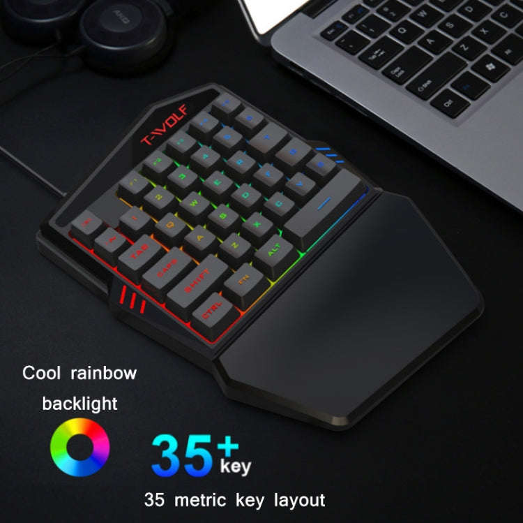 T-WOLF Mobile Gaming One-Handed KeyboardSpecification Keyboard + Mouse + Throne