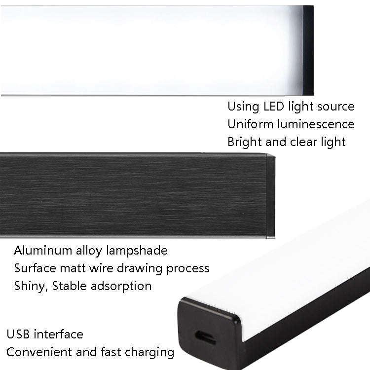 LED Human Body Induction Lamp Long Strip Charging Cabinet Lamp Strip, Size: 21cm(Silver and White...