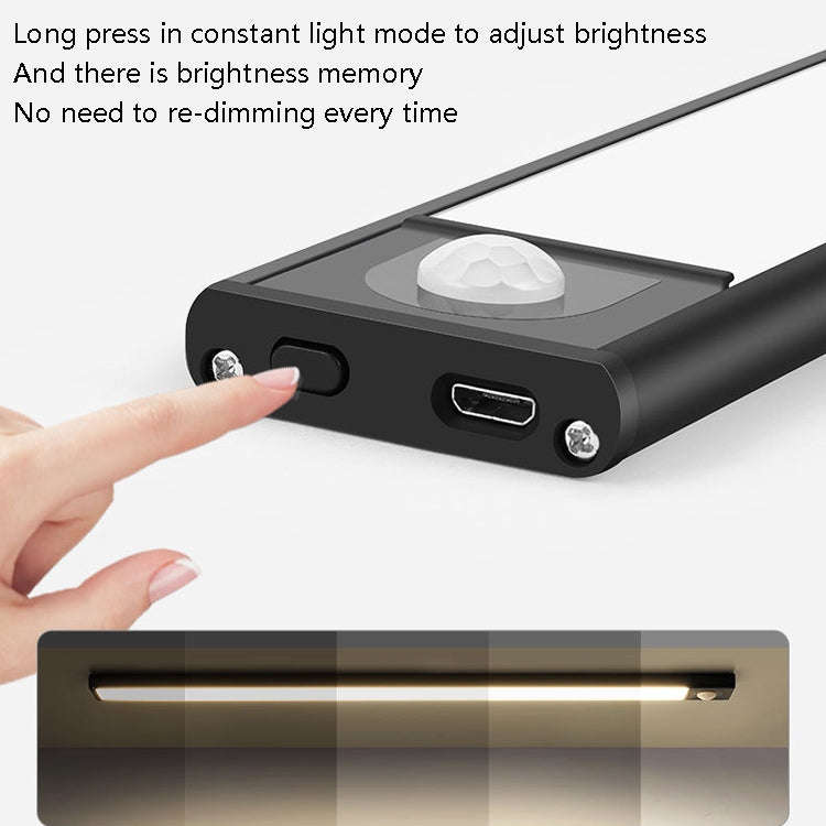 Intelligent Automatic Human Body Induction Wireless LED Lamp 20cm(Black + Neutral Light)