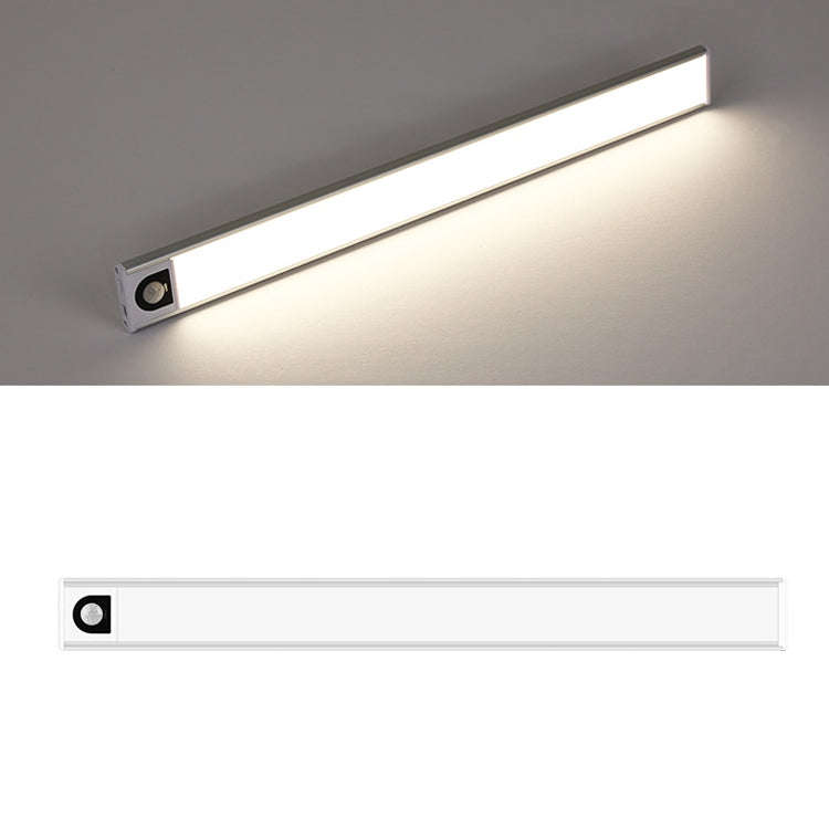 Intelligent Automatic Human Body Induction Wireless LED Lamp 60cm(Silver + Neutral Light)