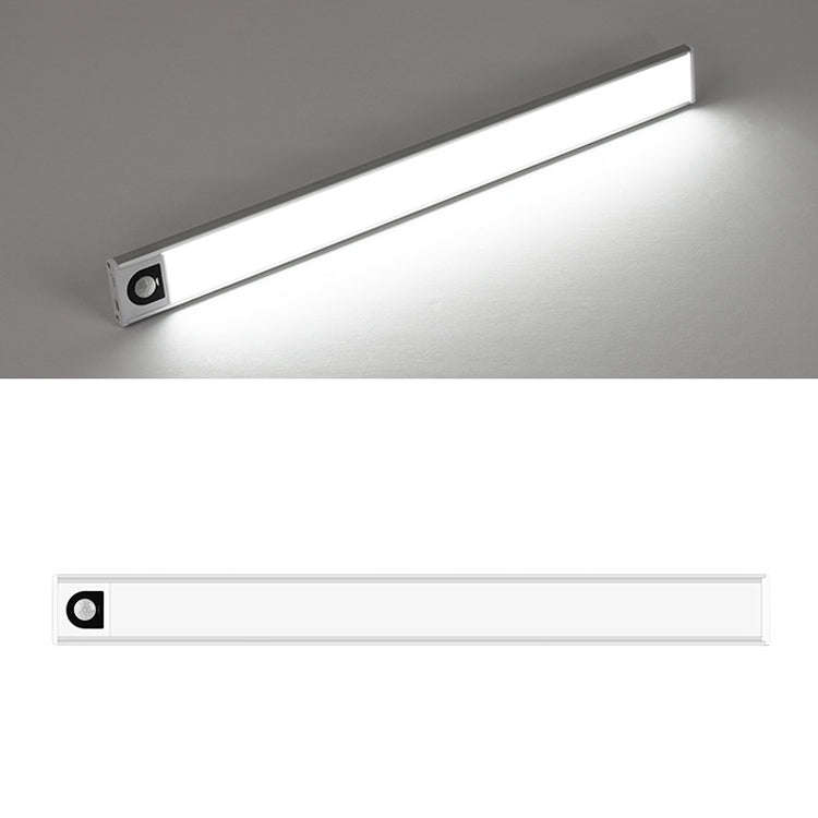 Intelligent Automatic Human Body Induction Wireless LED Lamp 80cm(Silver + White Light)