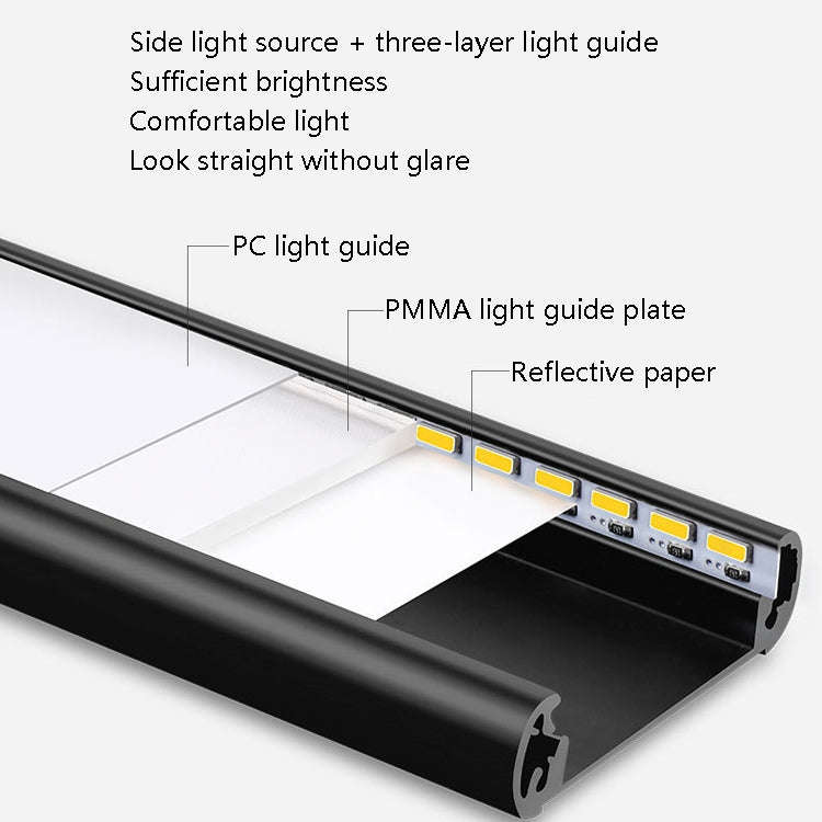 Intelligent Automatic Human Body Induction Wireless LED Lamp 80cm(Black + Warm Light)