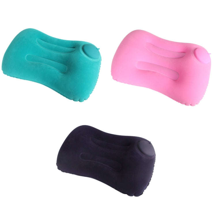 Travel Inflatable Press U-Shaped Neck Guard Pillow, Colour: Flocked U019-03Rose Red)