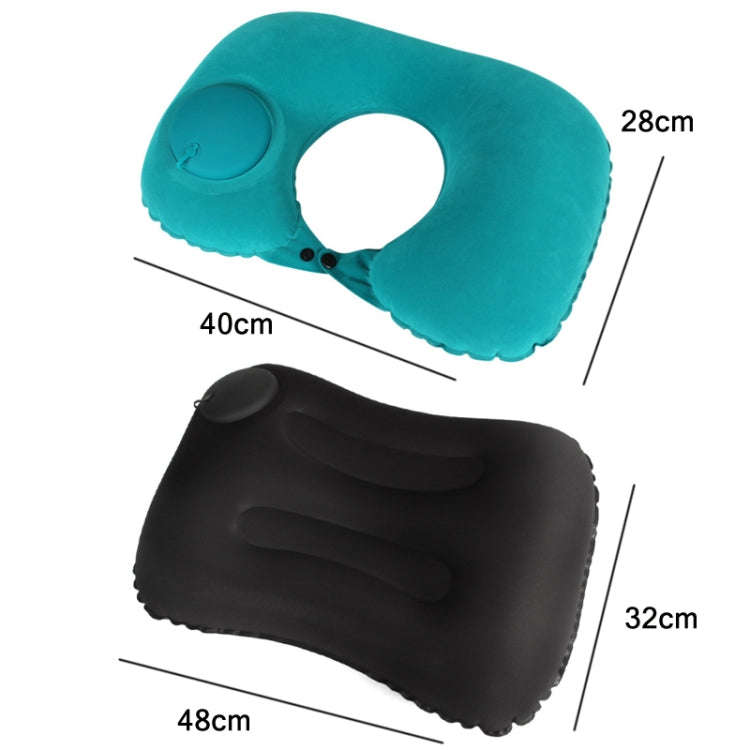 Travel Inflatable Press U-Shaped Neck Guard Pillow, Colour: Flocked U019-04Navy Blue