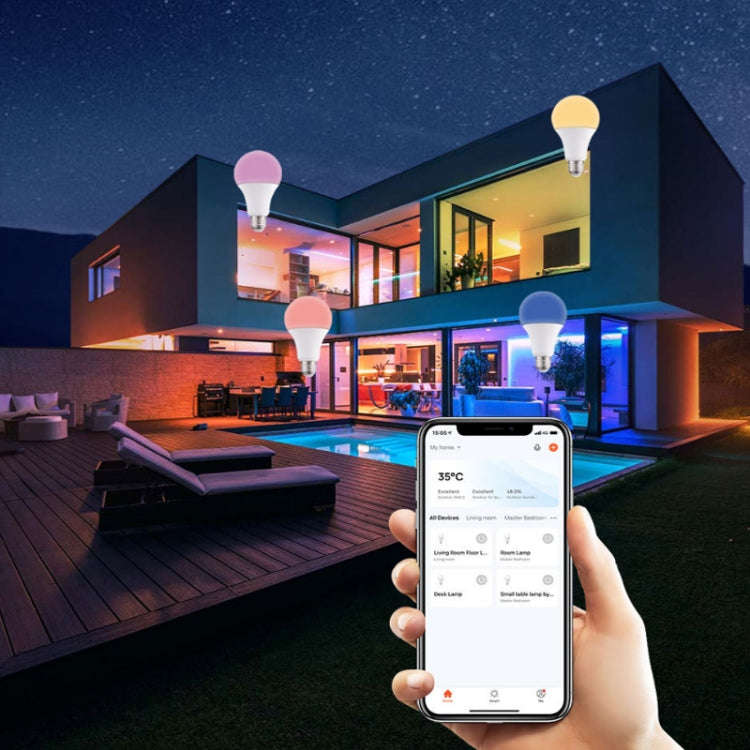 2 PCS Tuya TY-10W RGB+CCT Bluetooth Mobile Phone Control Smart LED Bulb Ball(RGB + Warm + White L...