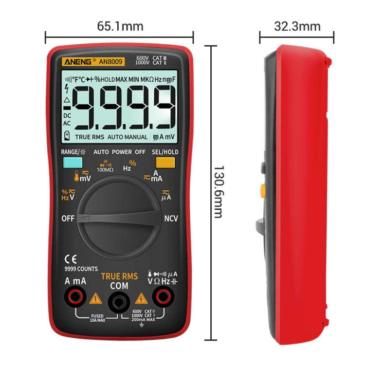 ANENG AN8009 NVC Digital Display Multimeter, Specification: Standard(Red)