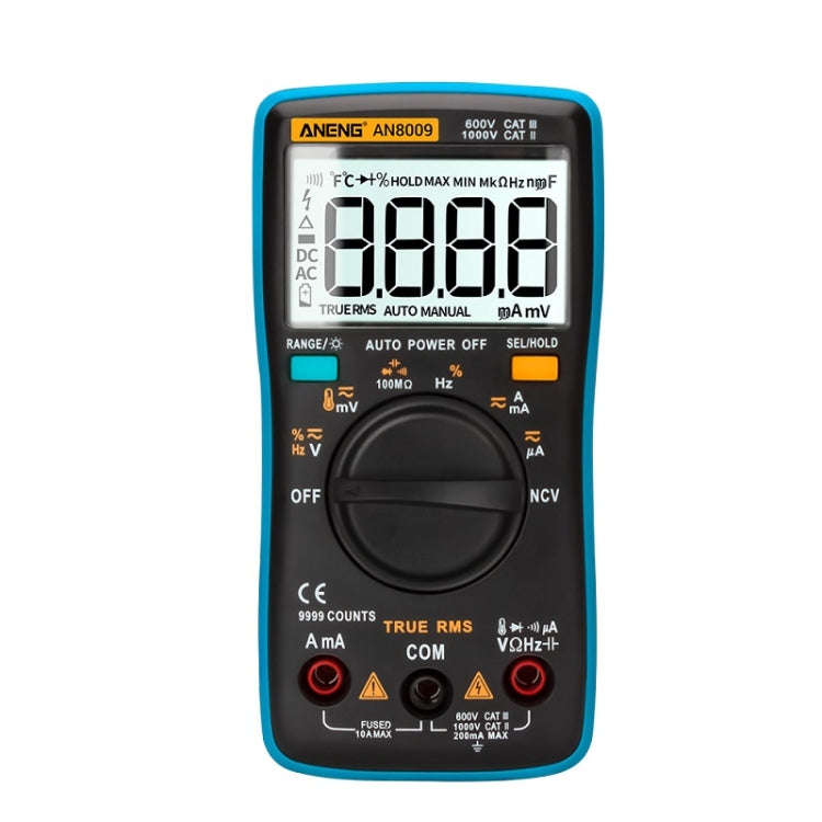 ANENG AN8009 NVC Digital Display Multimeter, Specification: Standard with Cable(Blue)